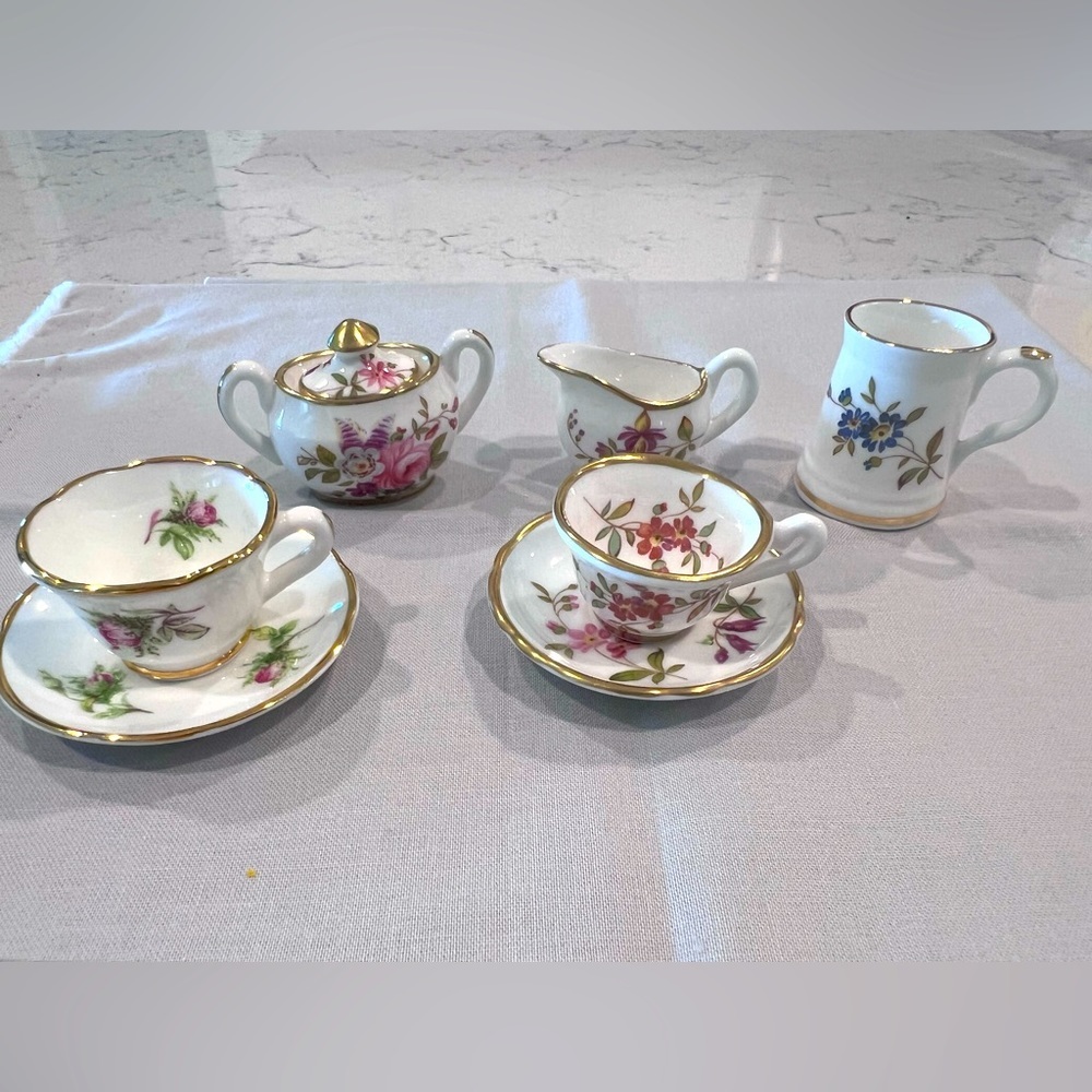 Hammersley Miniature tea set. Oakley miniature cup and saucer